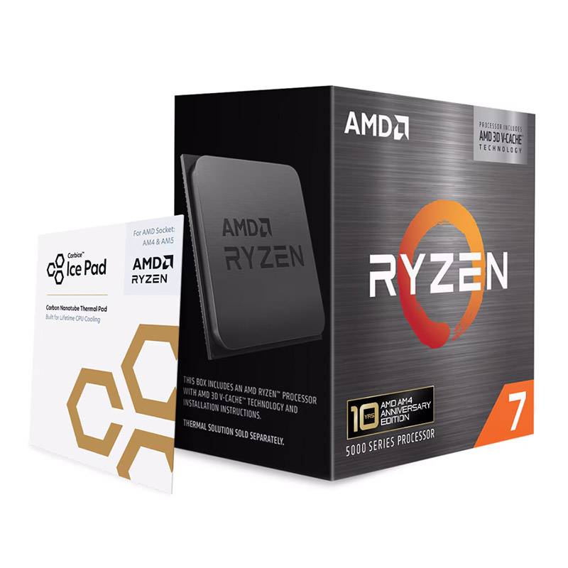 Processador AMD Ryzen 7 5800X3D 10th Anniversary Edition Zen 3 8-Core 3.4GHz c/ Turbo 4.5GHz 100MB Cache SktAM4
